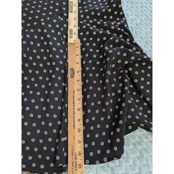 Ava & Viv Mermaid Hem Maxi Dress Size 2X Black Micro Floral Slip Sundress - Picture 10 of 12